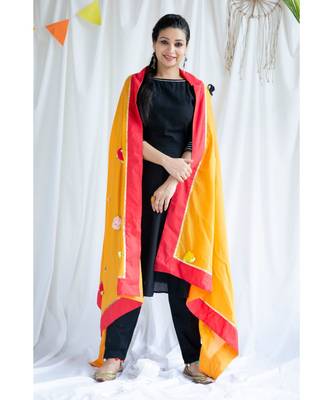 Ashvini cotton Kurta,Pant and Dupatta Set of three 1
