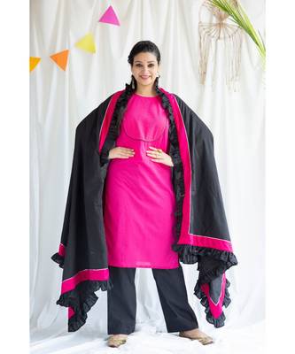 Vaani cotton Kurta,Pant and Dupatta Set of Three 1