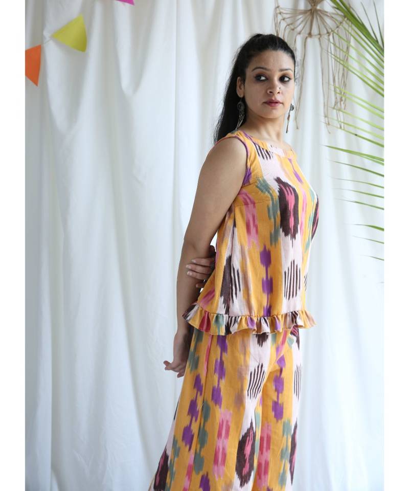 Sienna cotton Top And Palazzo Set