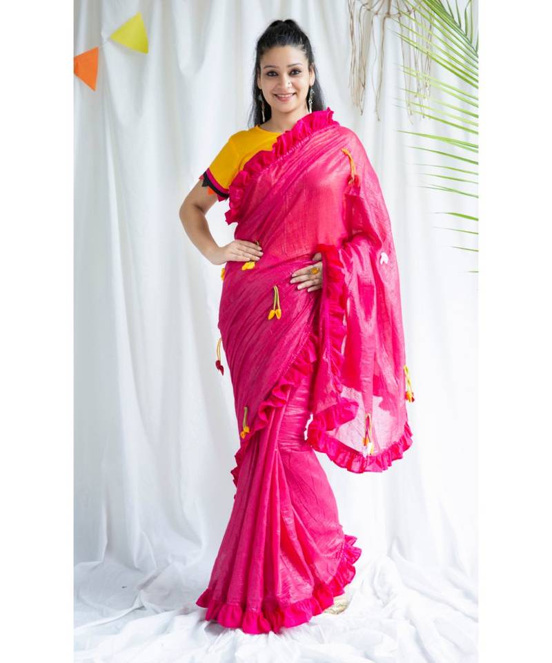 Amber Shimmer Sari