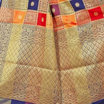   Multicolor self design patola silk saree with blouse 4