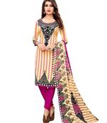 Yellow printed crepe salwar