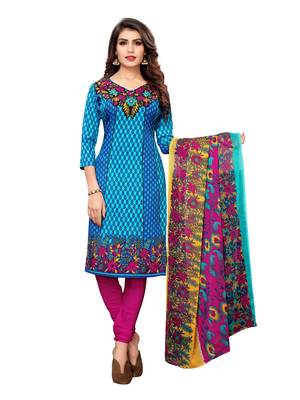 Blue printed crepe salwar 1