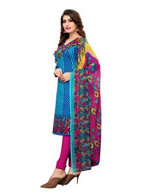 Blue printed crepe salwar 3