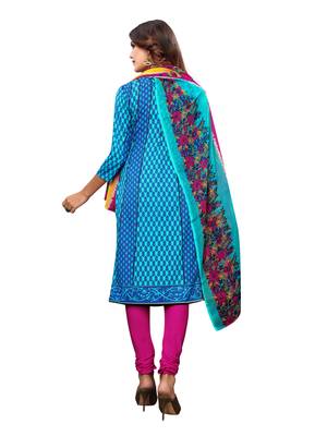 Blue printed crepe salwar 4
