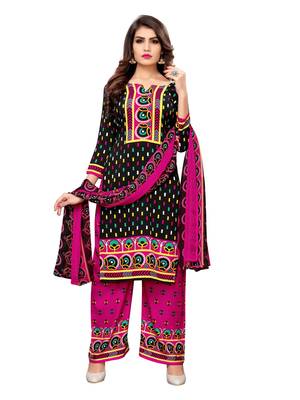 Black printed crepe salwar 1