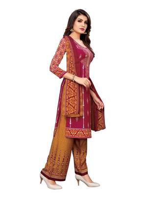 Maroon printed crepe salwar 3