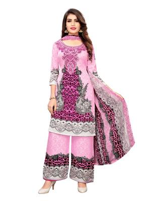 Pink printed crepe salwar 1