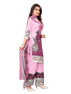 Pink printed crepe salwar 3