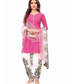 Pink printed crepe salwar