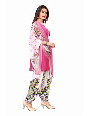Pink printed crepe salwar 2