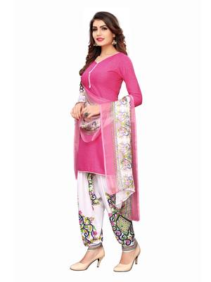 Pink printed crepe salwar 3