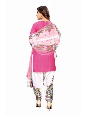 Pink printed crepe salwar 4