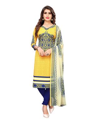 Yellow Printed Crepe Salwar 1