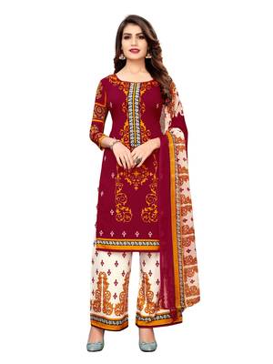 Red printed crepe salwar 1