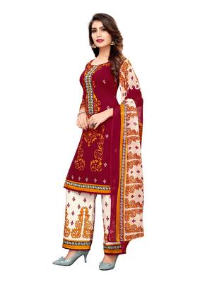 Red printed crepe salwar 2