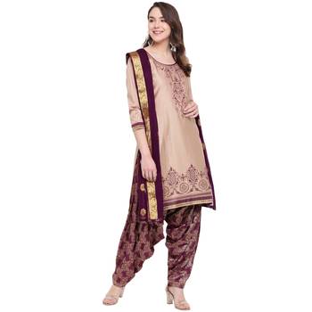 Beige embroidered cotton salwar 1