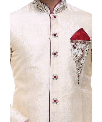 Gold Embroidered Brocade Sherwani 2