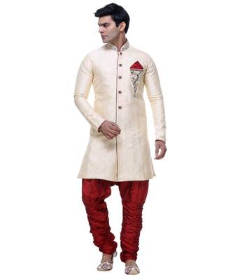 Gold Embroidered Brocade Sherwani 1