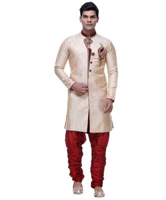 Gold Embroidered Brocade Sherwani 1