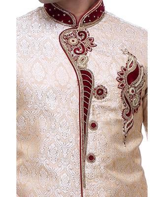 Gold Embroidered Brocade Sherwani 2