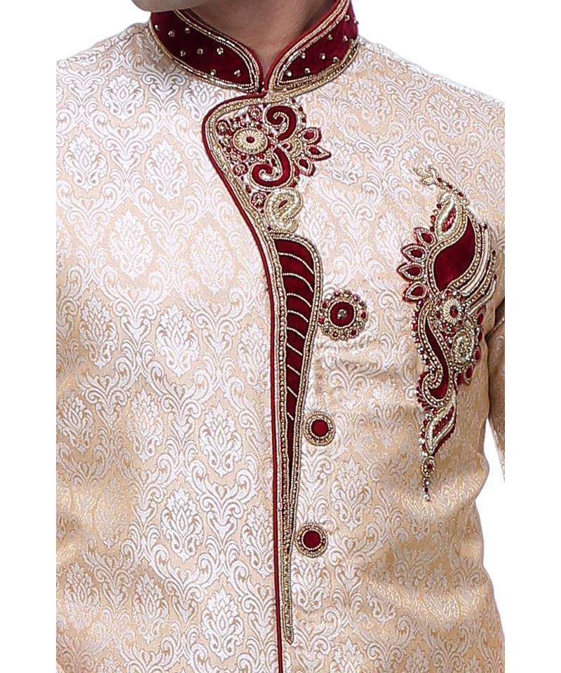 Gold Embroidered Brocade Sherwani