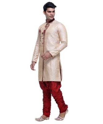 Gold Embroidered Brocade Sherwani 3