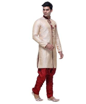 Gold Embroidered Brocade Sherwani 4