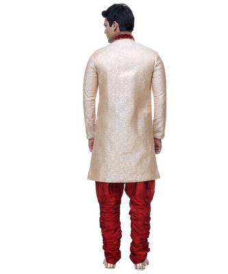 Gold Embroidered Brocade Sherwani 5