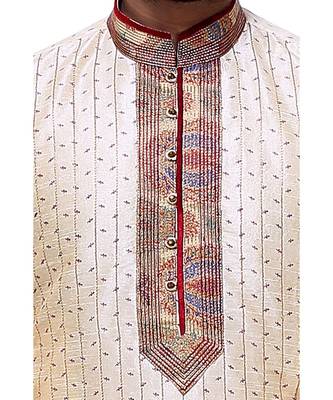 Gold Embroidered Silk Sherwani 2