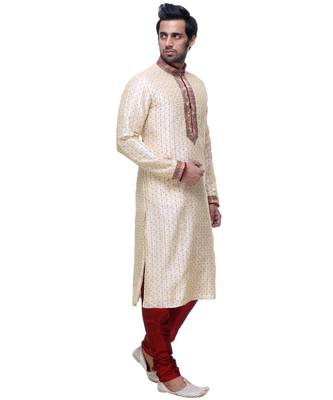 Gold Embroidered Silk Sherwani 4