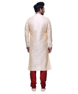 Gold Embroidered Silk Sherwani 5
