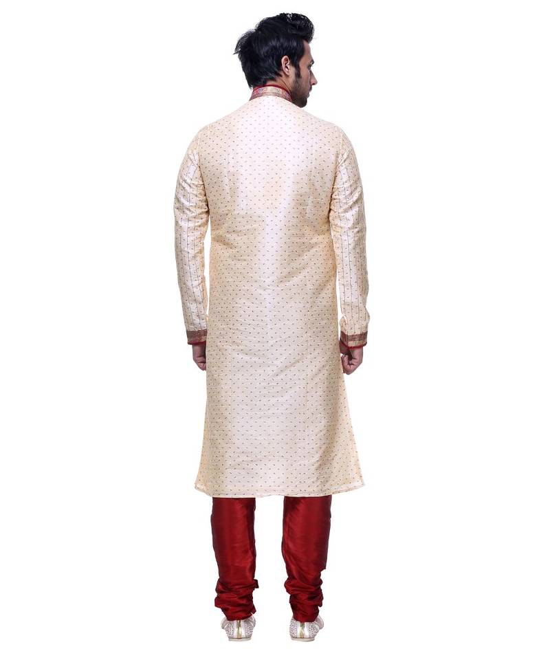 Gold Embroidered Silk Sherwani