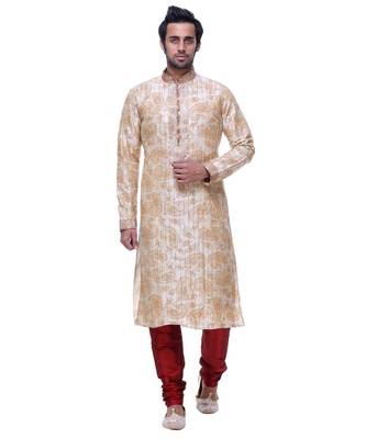 Gold Embroidered Silk Sherwani 1