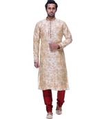 Gold Embroidered Silk Sherwani