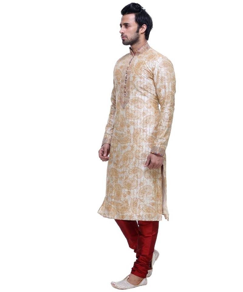 Gold Embroidered Silk Sherwani