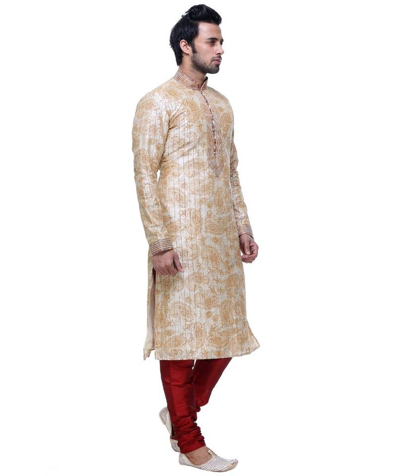 Gold Embroidered Silk Sherwani
