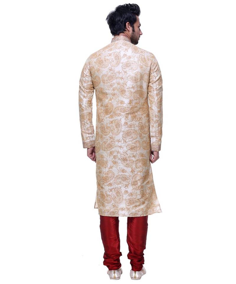 Gold Embroidered Silk Sherwani