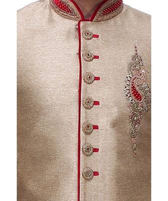 Gold Embroidered Brocade Sherwani 2