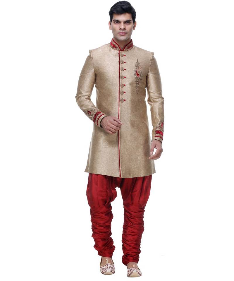 Gold Embroidered Brocade Sherwani