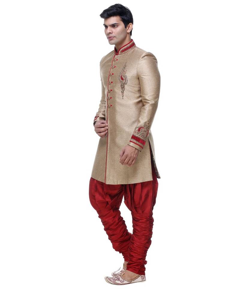 Gold Embroidered Brocade Sherwani