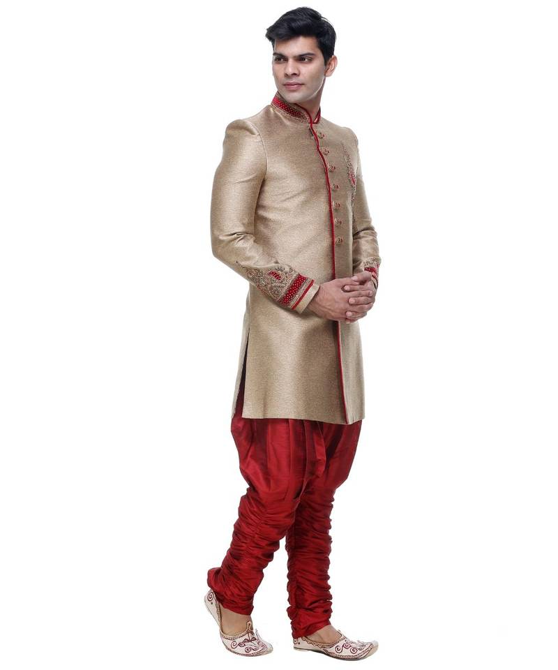Gold Embroidered Brocade Sherwani
