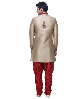 Gold Embroidered Brocade Sherwani 5