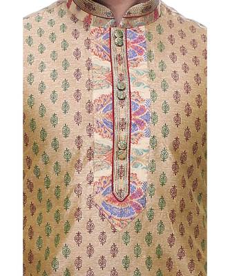 Gold Embroidered Silk Sherwani 1