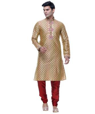 Gold Embroidered Silk Sherwani 2