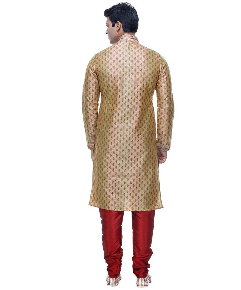 Gold Embroidered Silk Sherwani