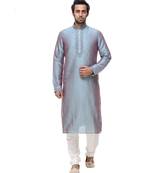 Blue Embroidered Silk Sherwani