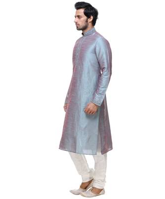 Blue Embroidered Silk Sherwani 3