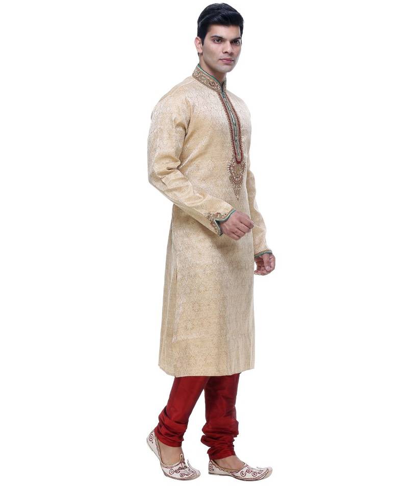 Gold Embroidered Brocade Sherwani