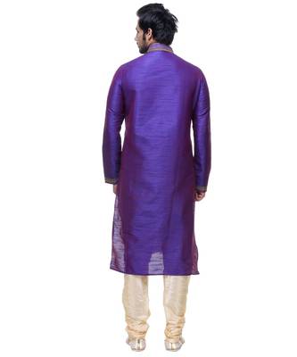 Purple Embroidered Silk Sherwani 5